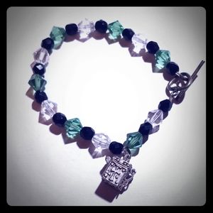 Cross box Irish beaded charm bracelet